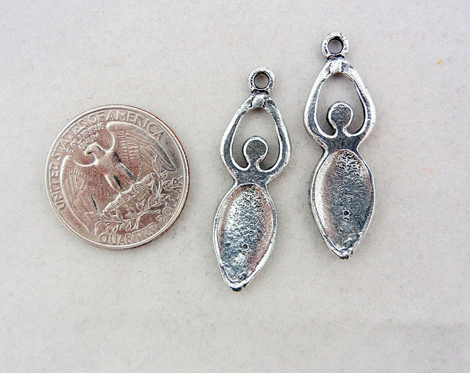 Pair of Pewter Celtic Goddess Charms