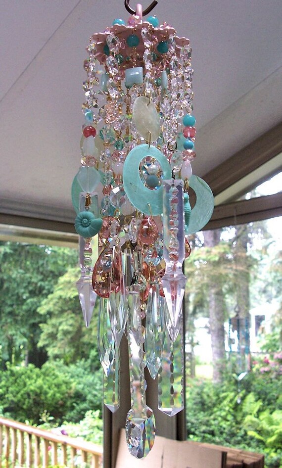 A Beach Cottage Antique Crystal Wind Chime by sheriscrystals