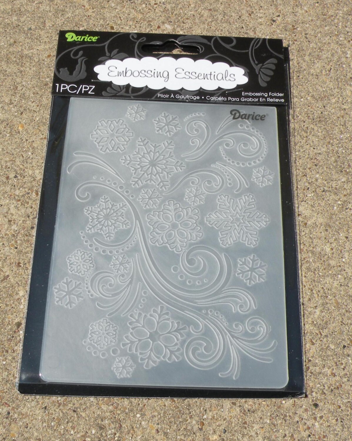 Darice Embossing Essentials Embossing Folder Snowflake Swirl