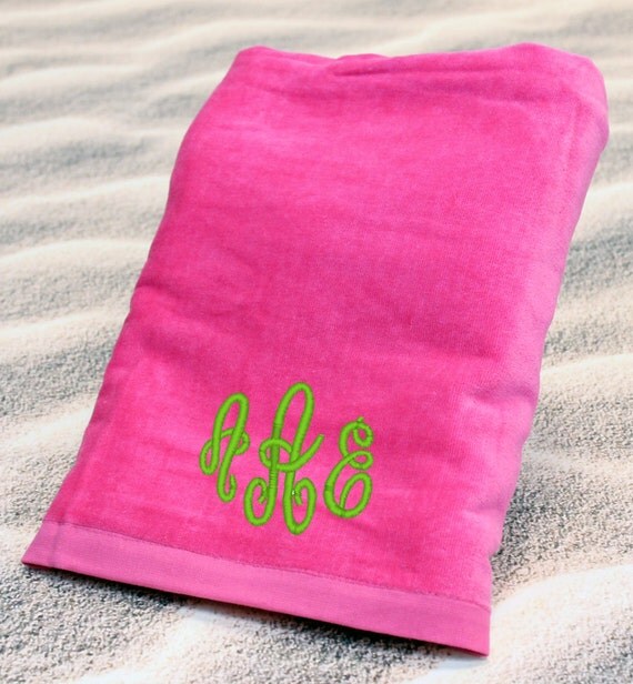 Personalized Beach Towel Embroidered with Name or by shopmemento