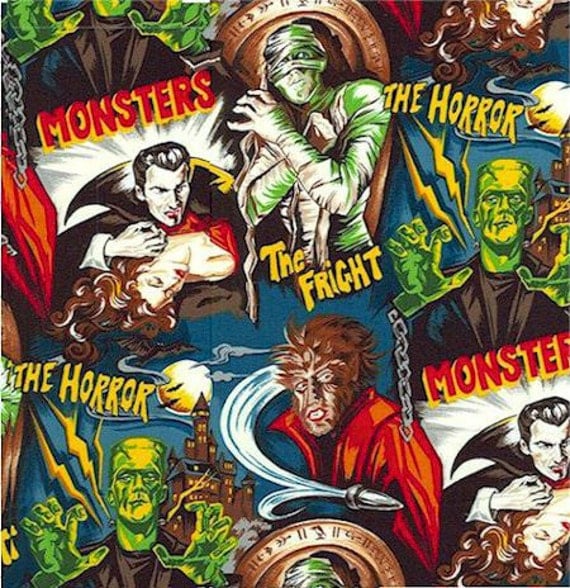 Robert Kaufman Horror Movie Midnight Monster Fabric 1 BOLT