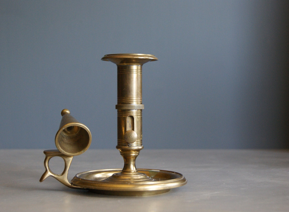 Vintage Brass Candle Holder with Snuffer from Dept 56 made in