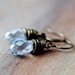 Ice Blue Earrings Swarovski Crystals Brass Petite Pale Blue Minimalist PoleStar