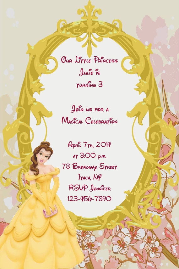 Beauty And The Beast Birthday Invitations 1