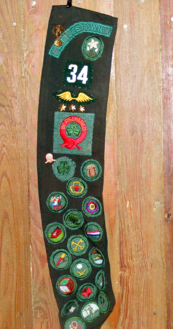 Vintage 1940 1950 Girl Scout Sash Bright Medium by cottageprims