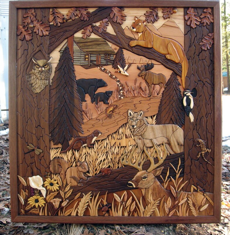 Custom Intarsia Wood Art Home