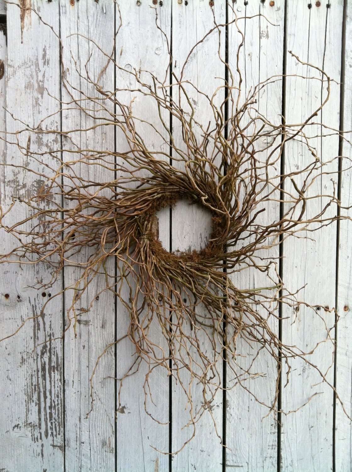 Curly Willow Twig Wreath Corkscrew Willow by marigoldsdesigns