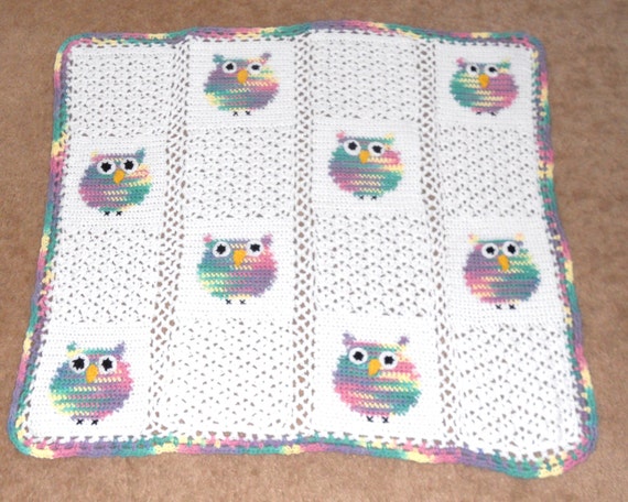 Crocheted Owl Baby Afghan