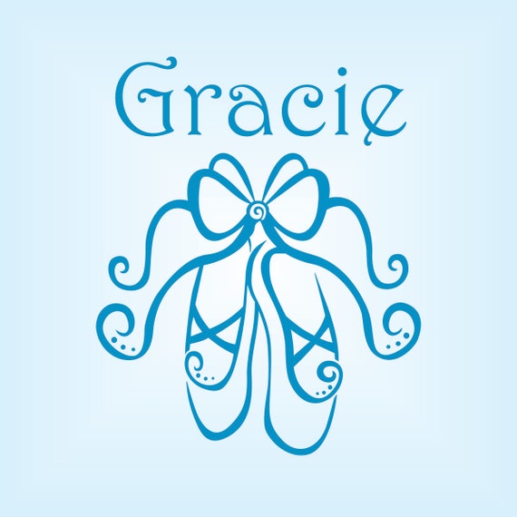 Items similar to Girl Name with Ballet Slippers Shoes Personalized Wall