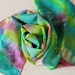 SALE Silk Scarf - Fantasy - Hand Painted Ladies Scarves Imperfect Turquoise Green Pink Rainbow Chartreuse Lime Salmon Coral Teal