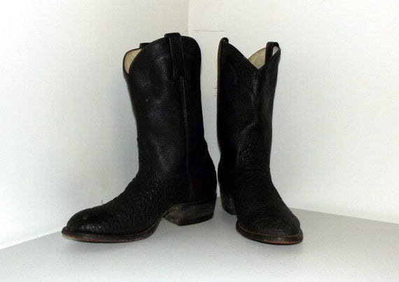 Black Roper style Cowtown cowboy boots 6.5 D by honeyblossomstudio