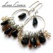 Black Onyx and Carnelian Bohemian Hippie Chick Earrings