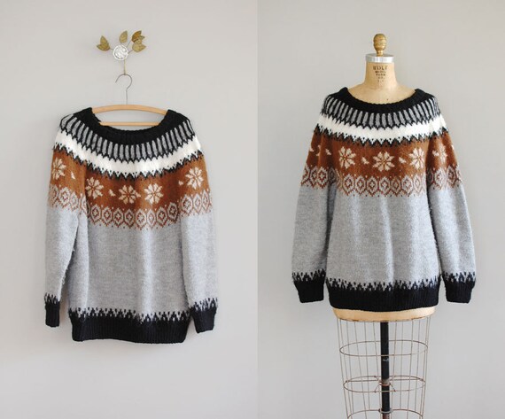 fair isle sweater / folk wool sweater / Alpaca Fair Isle