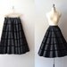 1950s skirt / vintage 50s skirt / black taffeta circle skirt