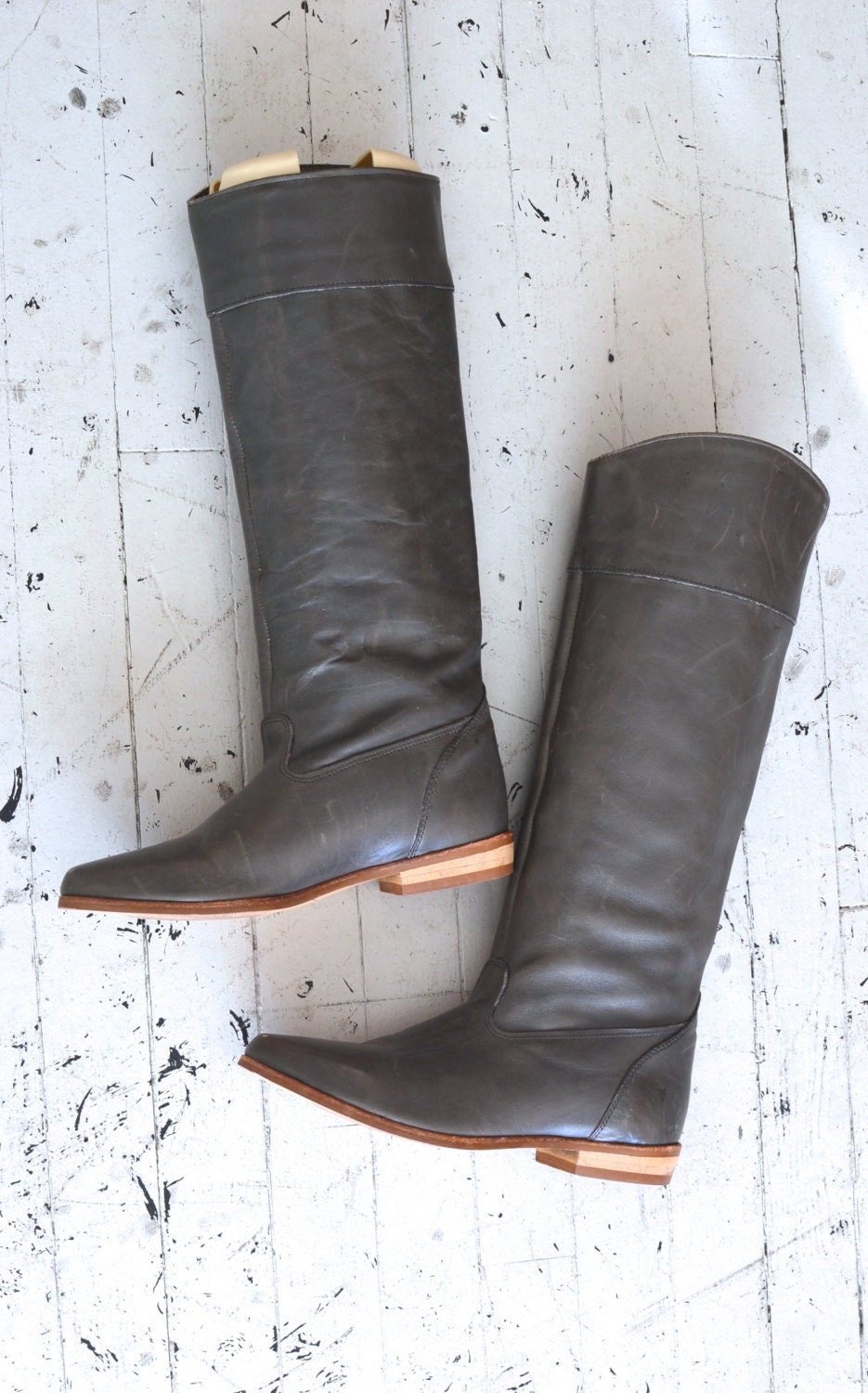 womens boots grey leather