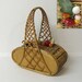 50's Wicker Basket Purse Vintage Eiffel Tower Handle Paper Mache Fruit Rattan Bamboo Red's Basket Purse