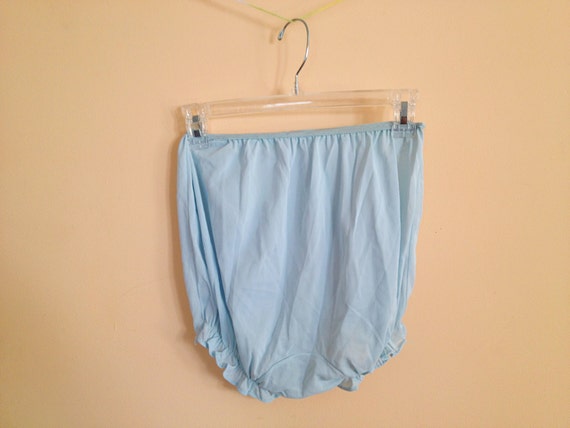 Vintage Pale Blue Lingerie Top and Panties Set. Sheer.