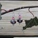 Polka Dot Earrings. Pink and Black Lampwork Sterling Silver Earrings.
