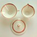 Atomic Art Deco Salem Streamline in Creamsicle w/ Platinum: Creamer & Sugar Bowl Set - RESERVED for Joel