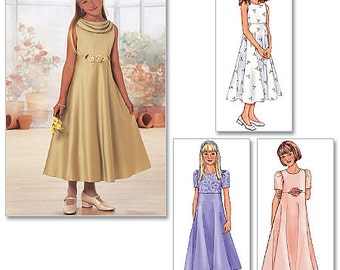 GIRLS DRESS PATTERN / Make Child Flower Girl - First Communion Fancy Dress / Sizes 7 to 10 Or 12 to 16