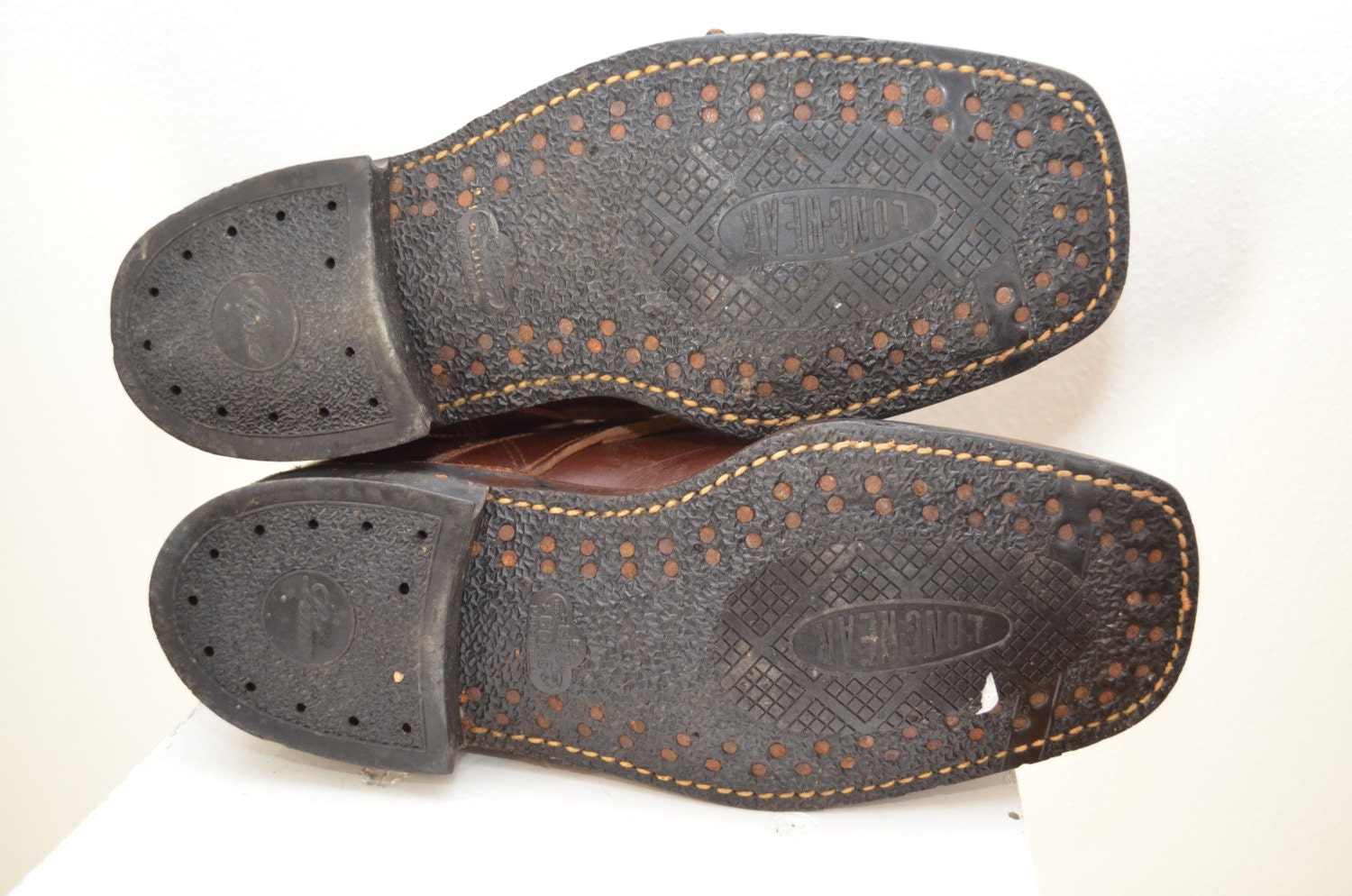 Vintage Leather Strap BOOTS Gro Cord cork soles mens sz. 7 D