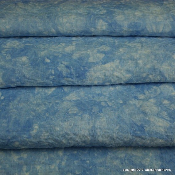 Items similar to Blue Hand Dyed Embroidery Fabric, Hand Dyed Linen