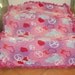 Fleece Tie Blanket No Sew Fleece Blanket Hearts Peace Signs Clouds Scribbles on Light Pink Dark Pink Back 60x72