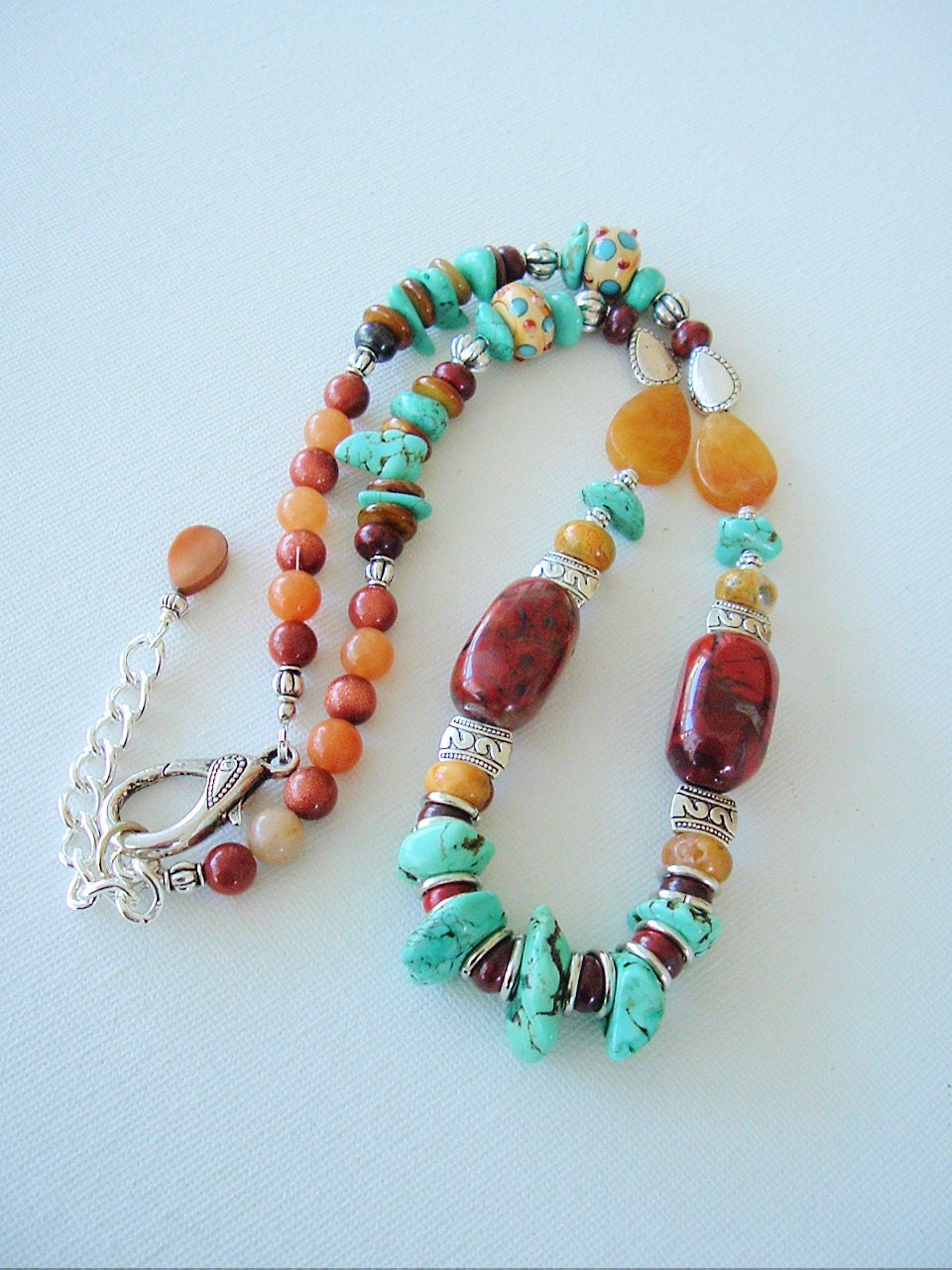 Boho Necklace Southwest Jewelry Turquoise Necklace by BohoStyleMe