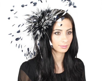 Eagle - Navy and White Fascinator Kentucky Derby or Wedding Hat on a Headband