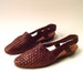 vintage Talbots Woven Brown Leather Sling Back Sandals