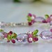 RESERVED-Pink Amethyst Bracelet Pink Tourmaline Topaz Sterling Silver Gemstone Wire Wrapped Bracelet,Jardin Enchante
