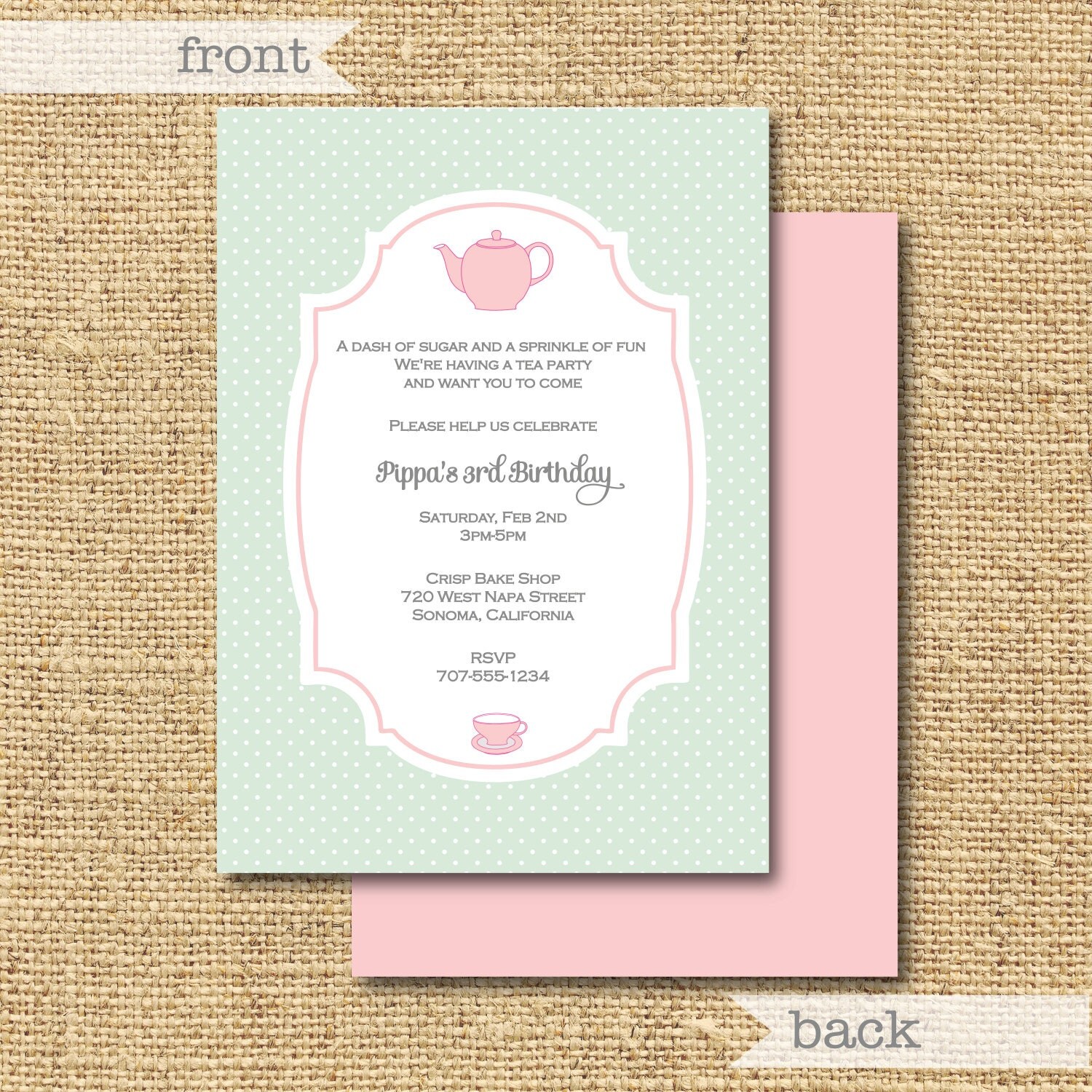 Printable Invitation Tea Party by printyourparty on Etsy