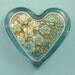 Valentine Decor Turquoise Rose Floral Heart Glass Paperweight Home Decor