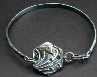 Sterling and Fine Silver Bangle Bracelet