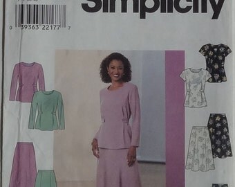 Simplicity 8401 Sewing Pattern Misses Women Top, Skirt & Pants Size 8, 10, 12 UNCUT