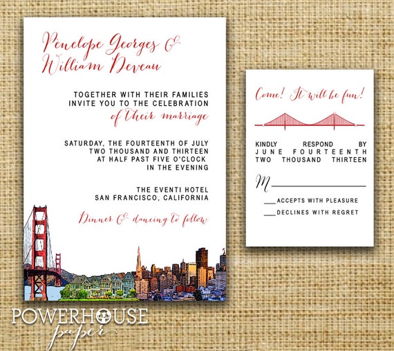 Best wedding invitations san francisco