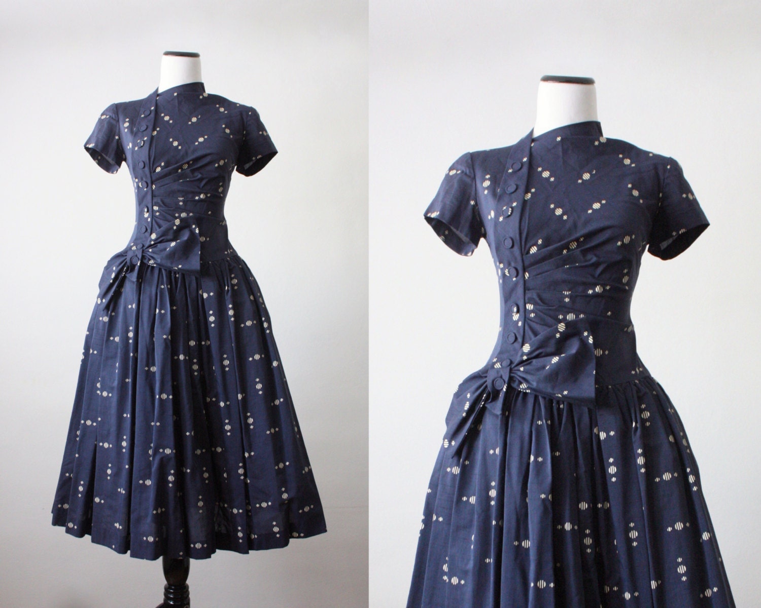 vintage 1950's constellation print dress