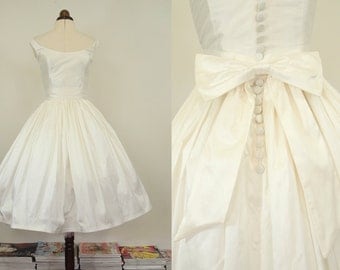 Meg - Fifties Silk Short Wedding Dress - Made to Order