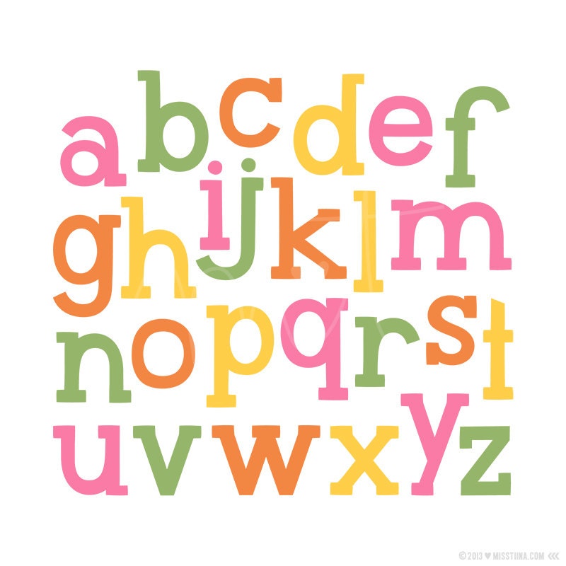 alphabet diy printable digital wall art 8x8 12x12