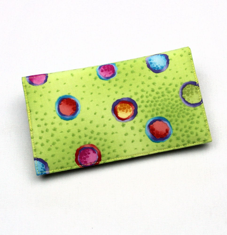 Checkbook Cover Duplicate Checks Pen Holder Green by QuiltSewCover