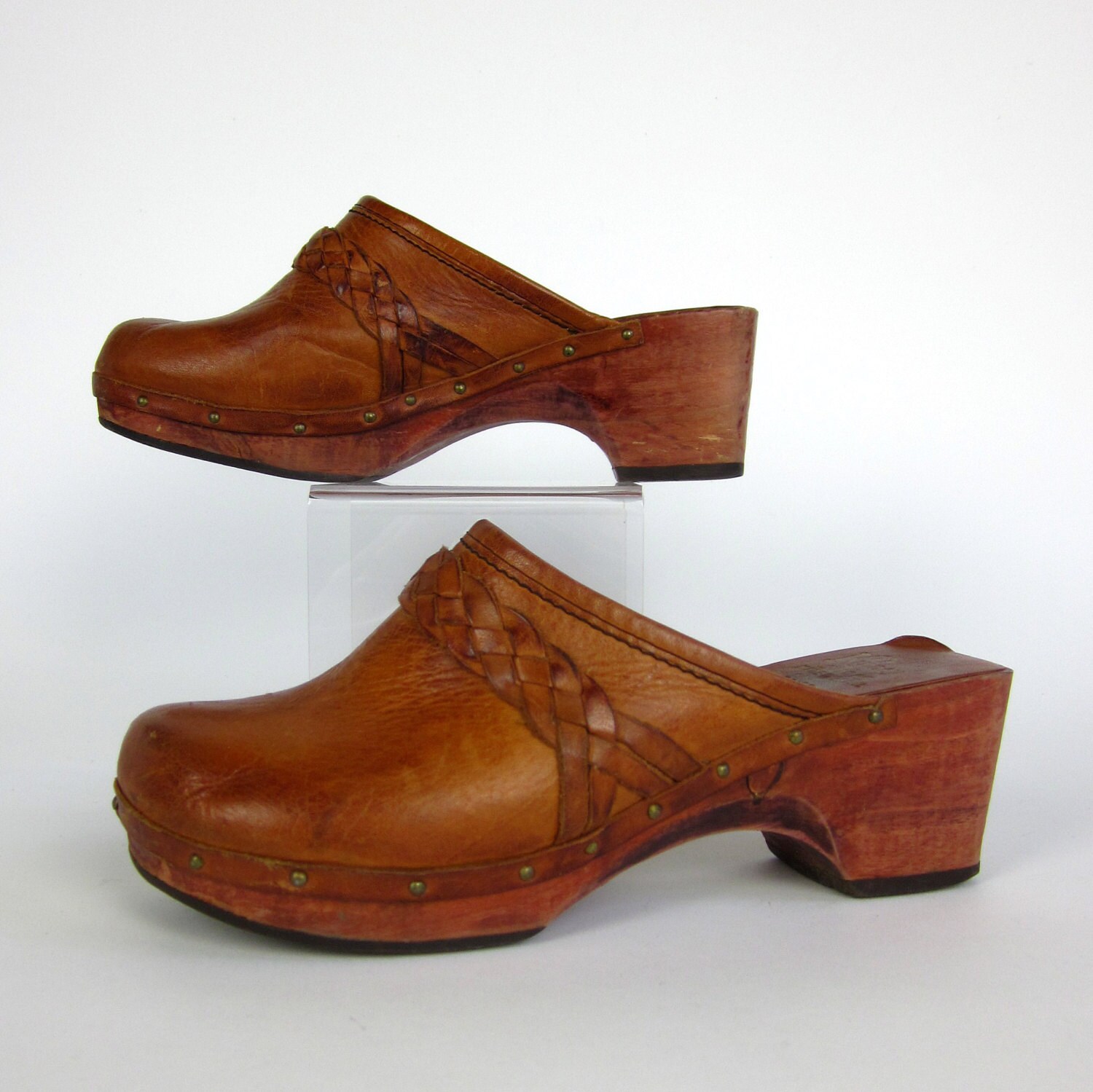 Womens Size 5 Leather Clogs 70s / Vintage Kinney Shoes