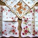 Handkerchief Hankie Set 3 Vintage but NEW UNUSED Flower Print Bright Colorful Prints