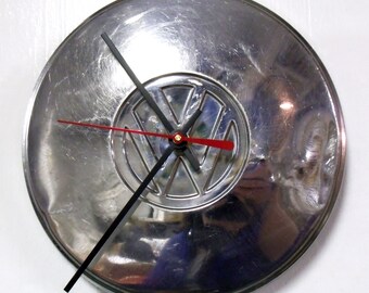 Volkswagen Wall Clock - VW Hubcap - Volkswagon Hub Cap - 8 inch