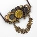 Button Statement Necklace Vintage Buttons Swarovski Crystals John Wind Maximal Art Focal Steampunk Victorian Antique Bronze Brass OOAK