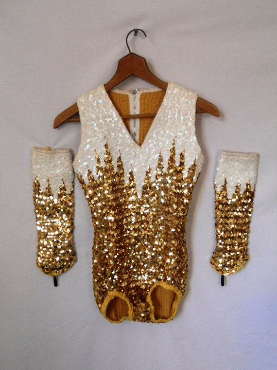 Vintage gold sequin Alabama high school majorette uniform