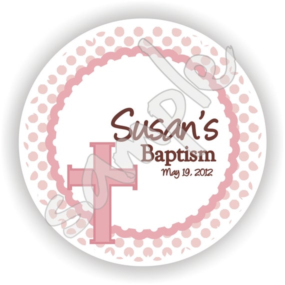 40 Thank You 2 inch circle Stickers - Baptism - Envelope Seal - Address Label - Personalized Il_570xn