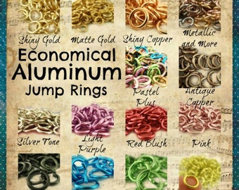 Aluminum Jump Rings 14 gauge 10mm OD Economical - 14 Colors