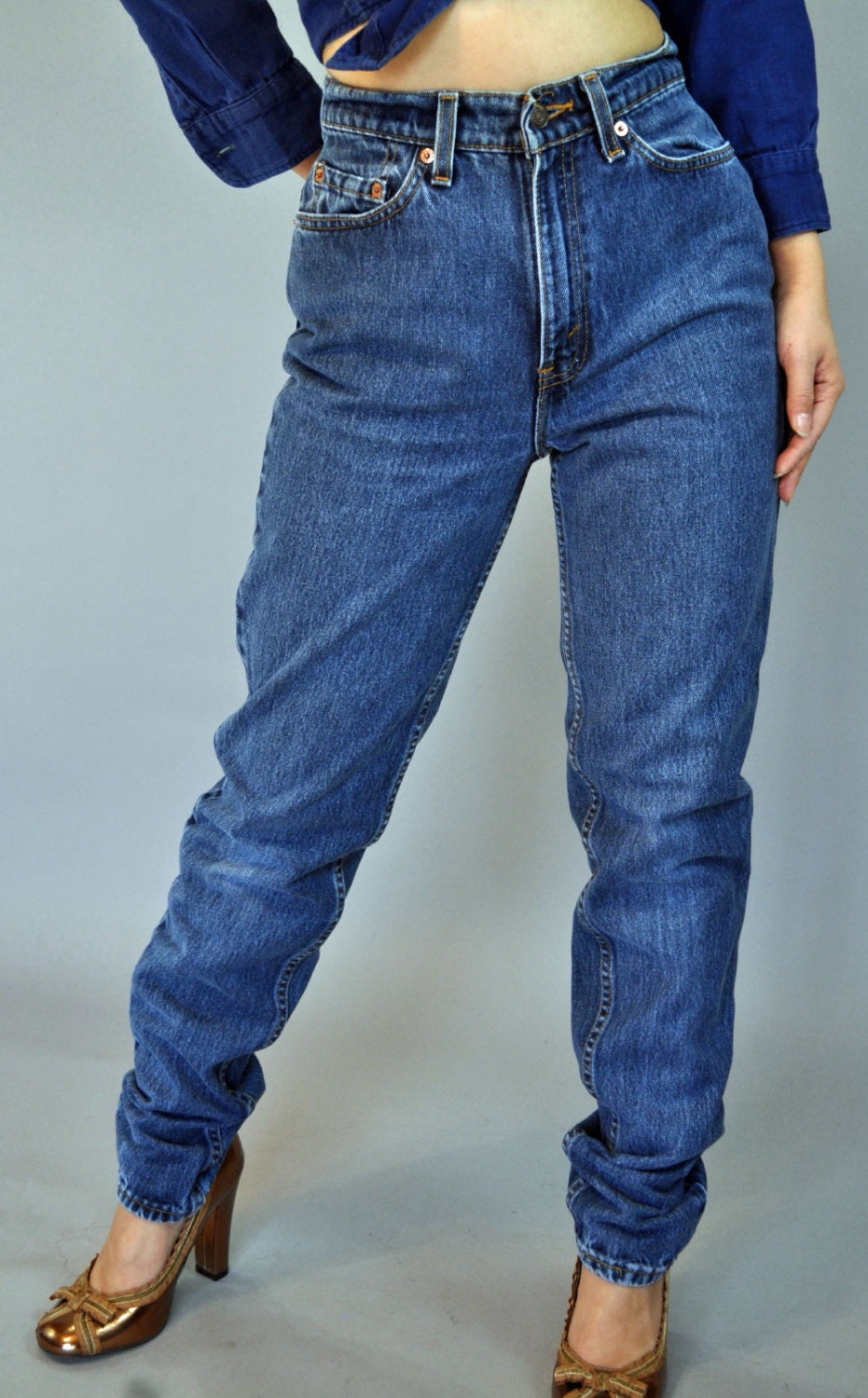 vintage 80s high waisted jeans / Womens LEVIS 512 denim