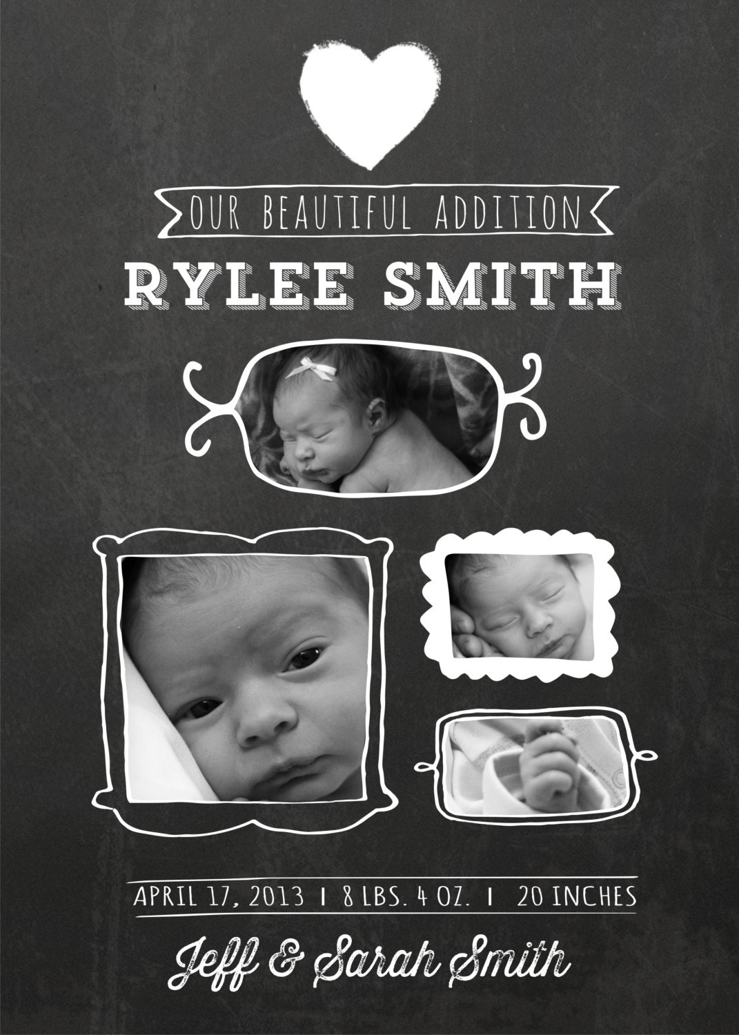 Birth Announcement Chalk Board