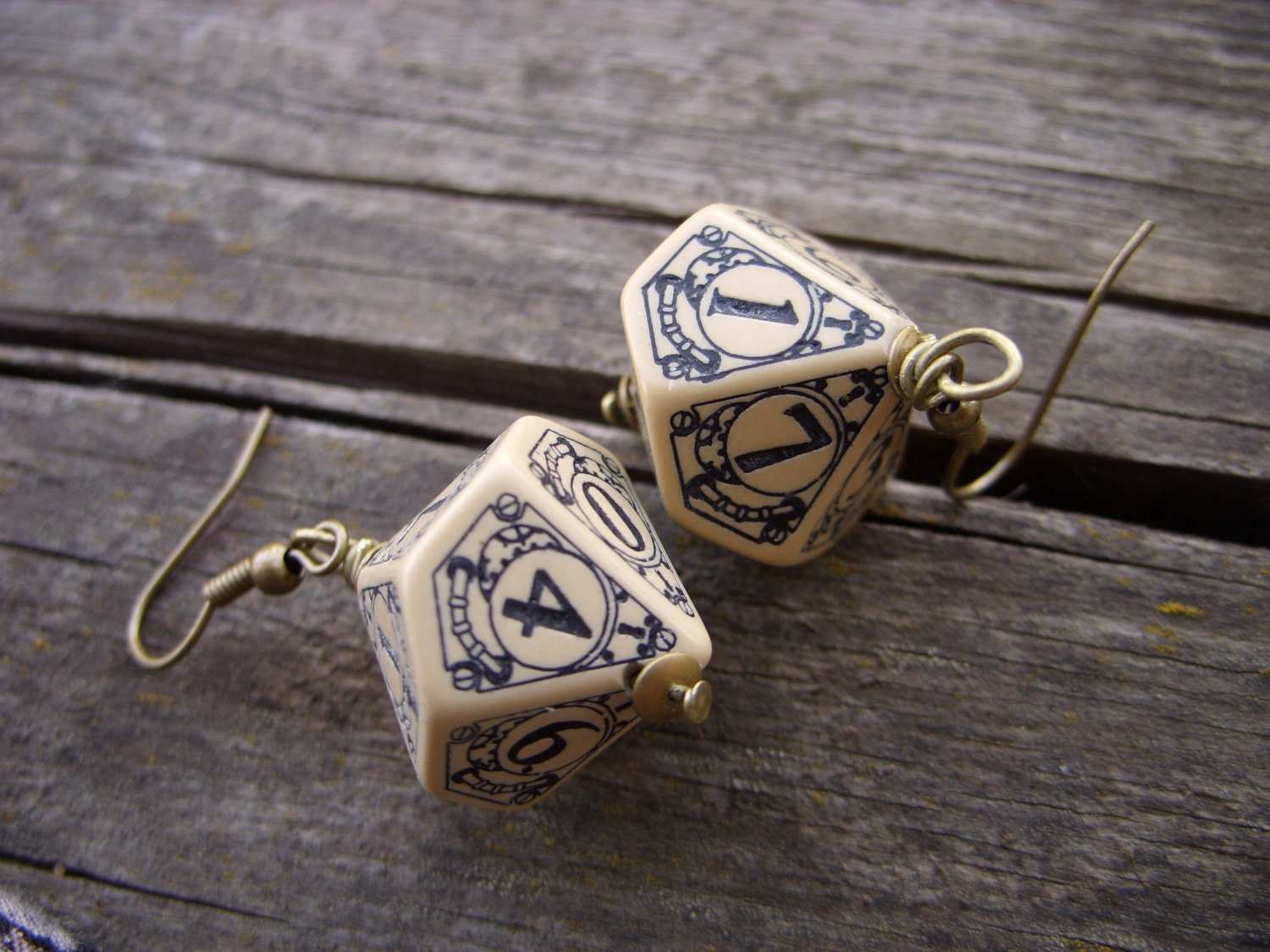 D10 steampunk dice earrings dice jewelry dnd dungeons and